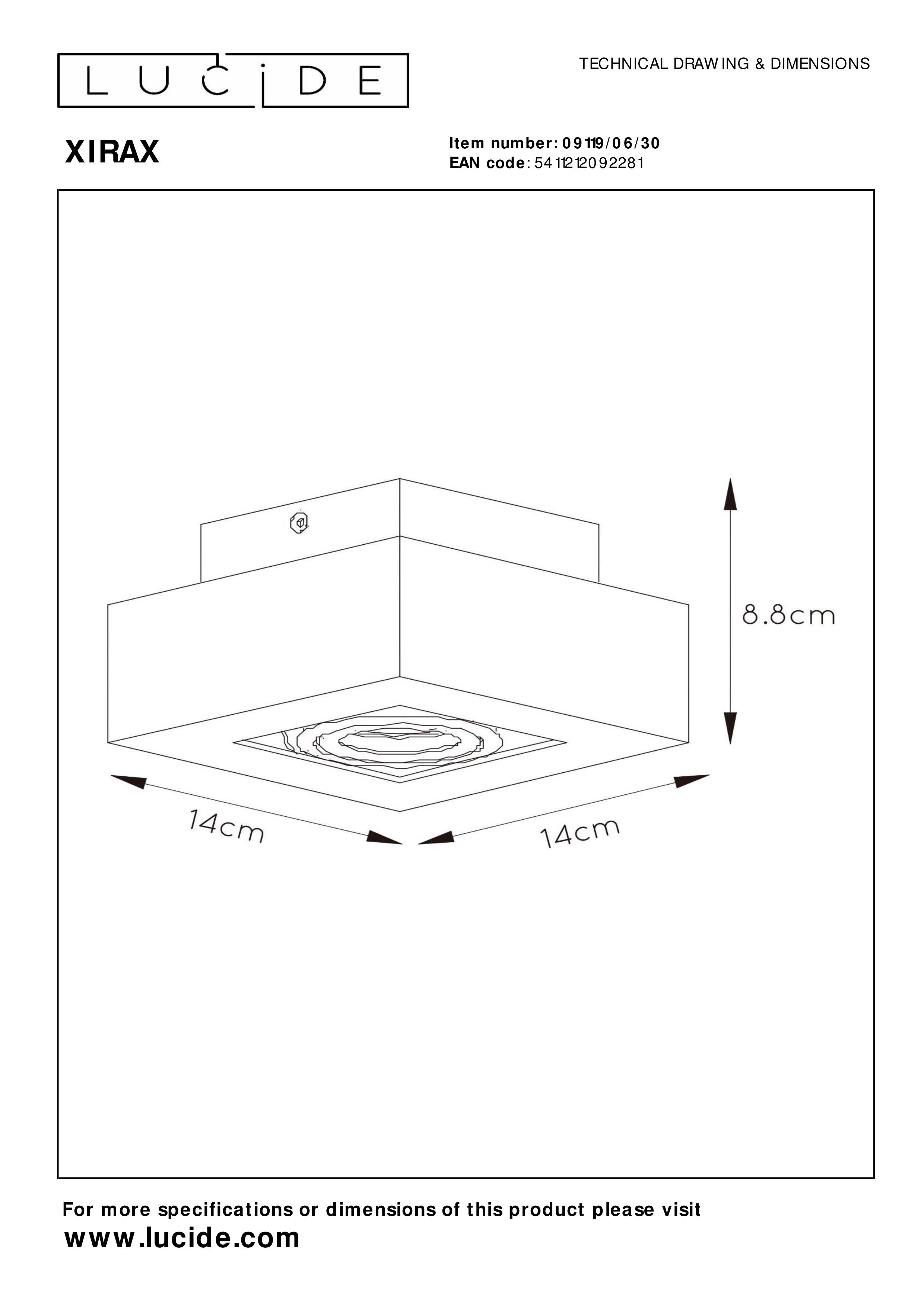 Lucide XIRAX - Ceiling spotlight - LED Dim to warm - GU10 - 1x5W 